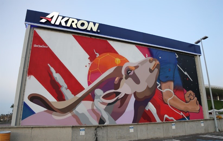 RescArtista 2020 concluye con mural en el Estadio AKRON